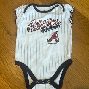Atlanta Braves Cutest Fan One Piece Outfit. Size 3/6 Months